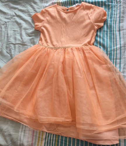 Tüll kleid uni orange - tüll,