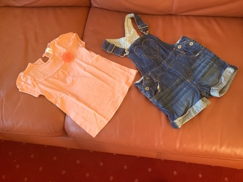 Mädchen kurze jeans latzhose - jeans,