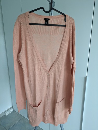 Lachsfarbener strick cardigan - lachsfarbener, strick-cardigan